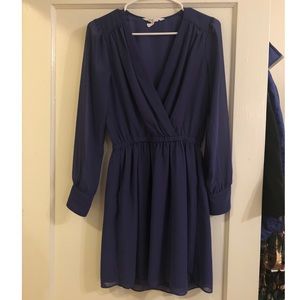 BCBG blue long sleeve dress